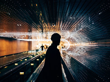 Schattenbild im U-Bahn-Tunnel
