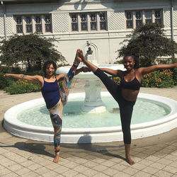 Her first time being around kemetic yoga- she said she feel it yo! #KemeticYoga #SoulYogaFest #Chica