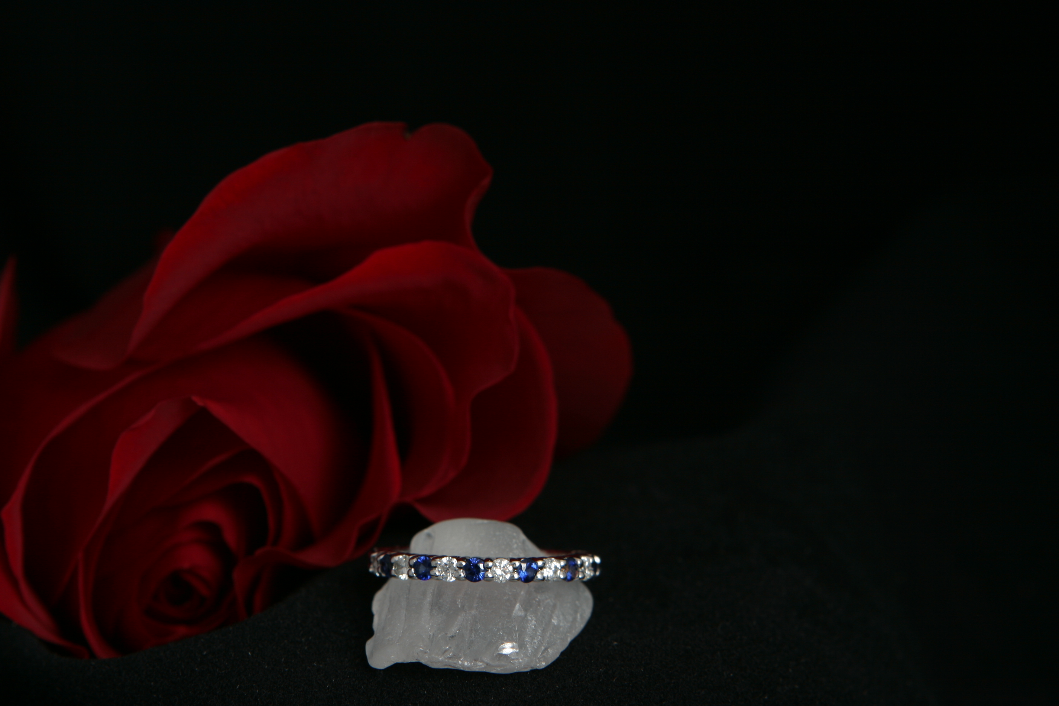 White Gold Sapphire & Diamond Band