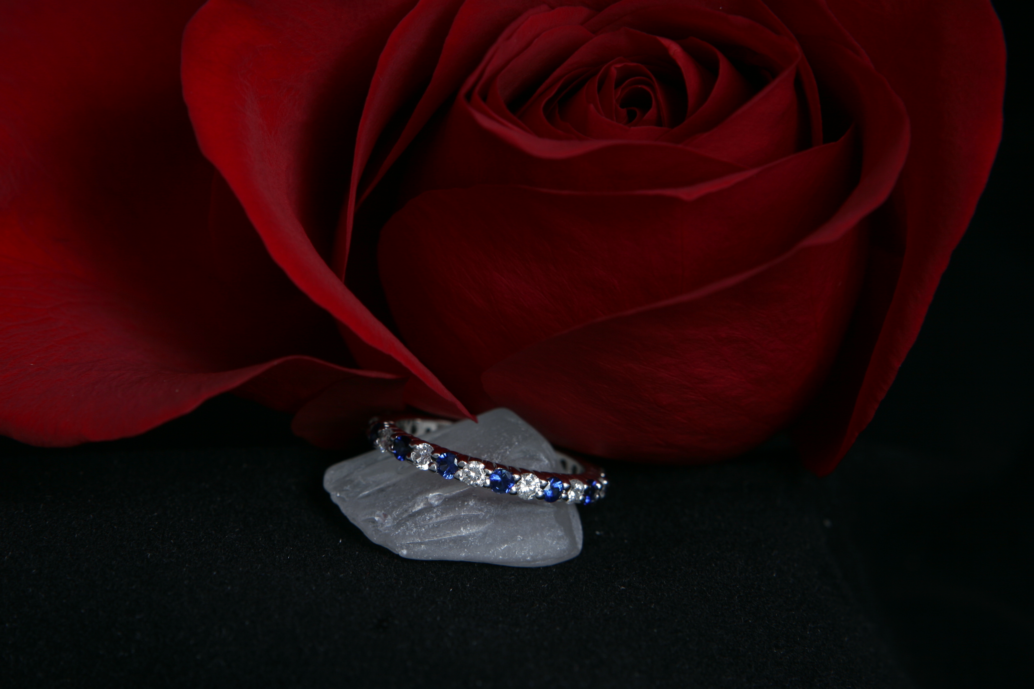 White Gold Sapphire & Diamond Band