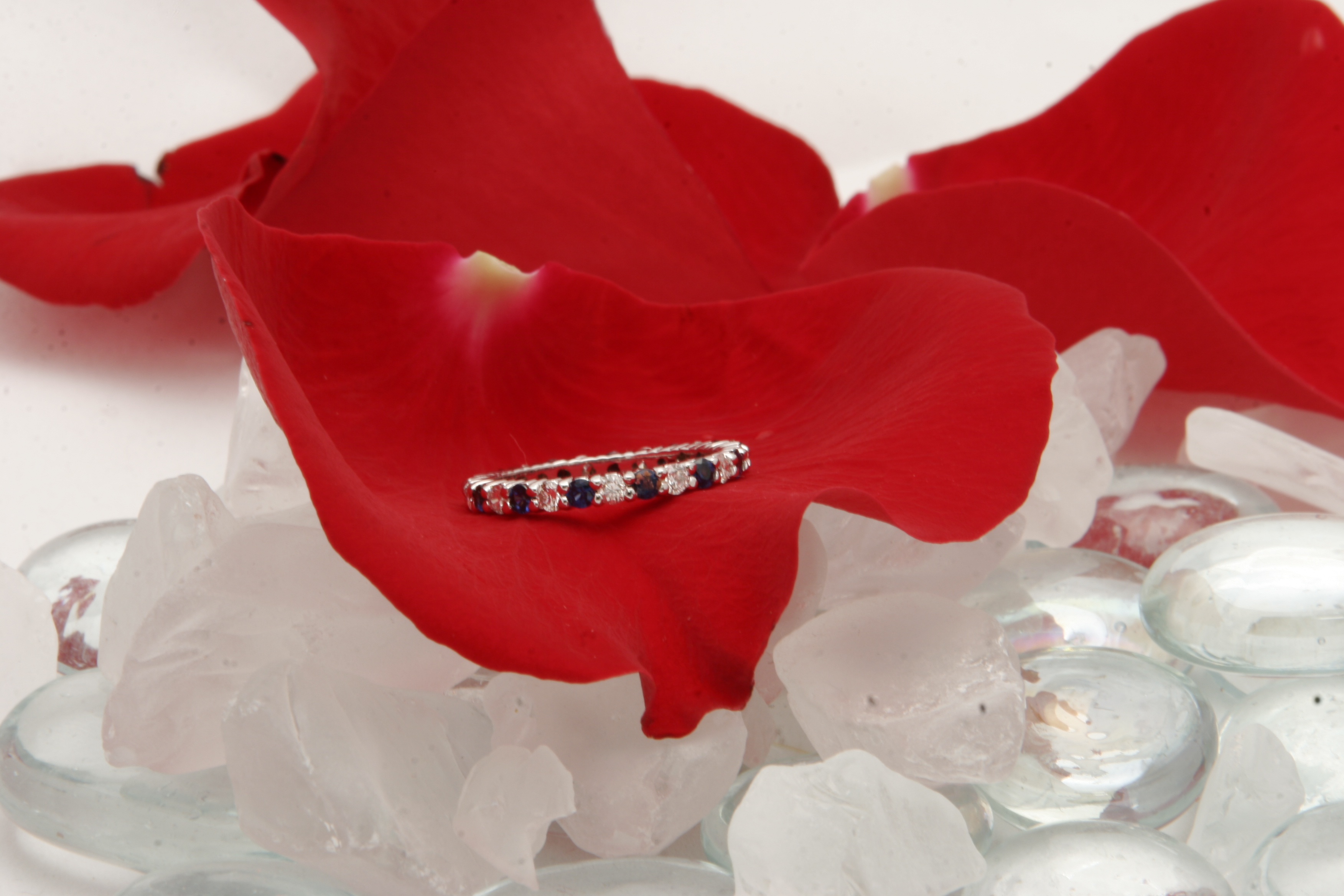 White Gold Sapphire & Diamond Band