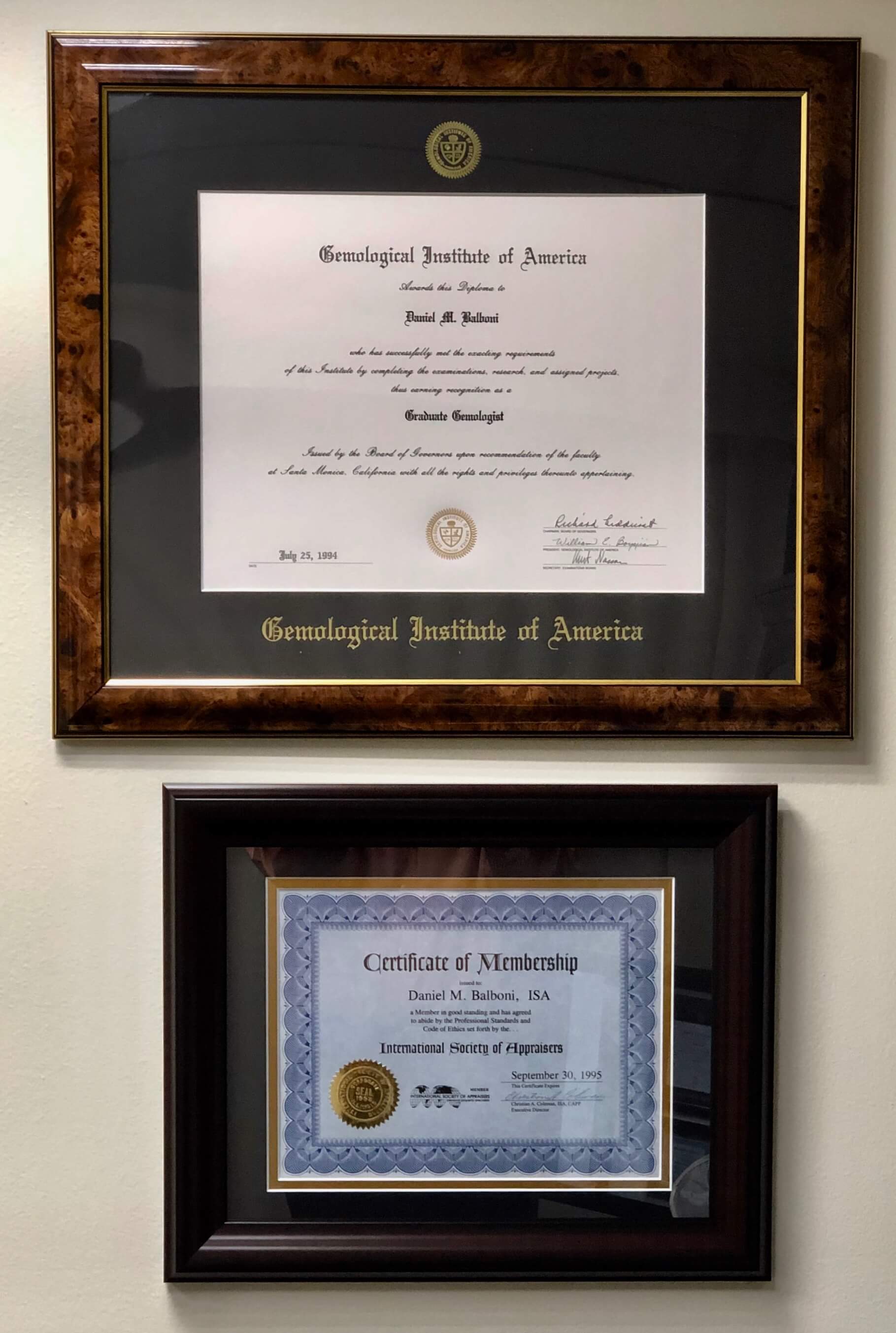 GIA Certificate/ISA Certificate