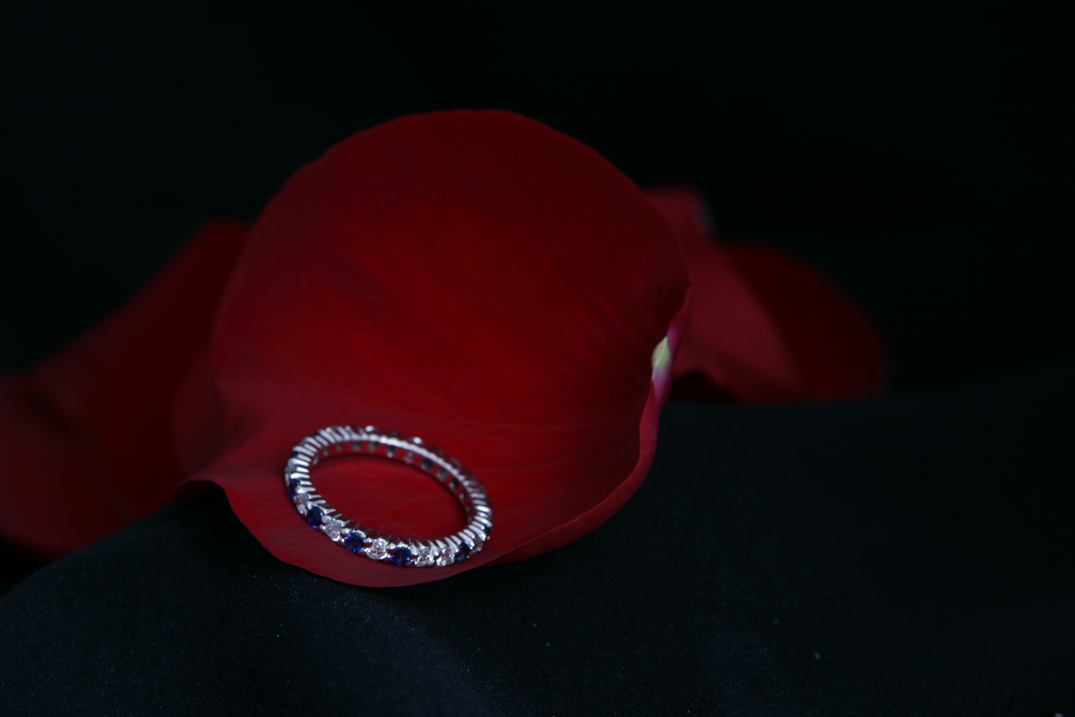 White Gold Sapphire & Diamond Band