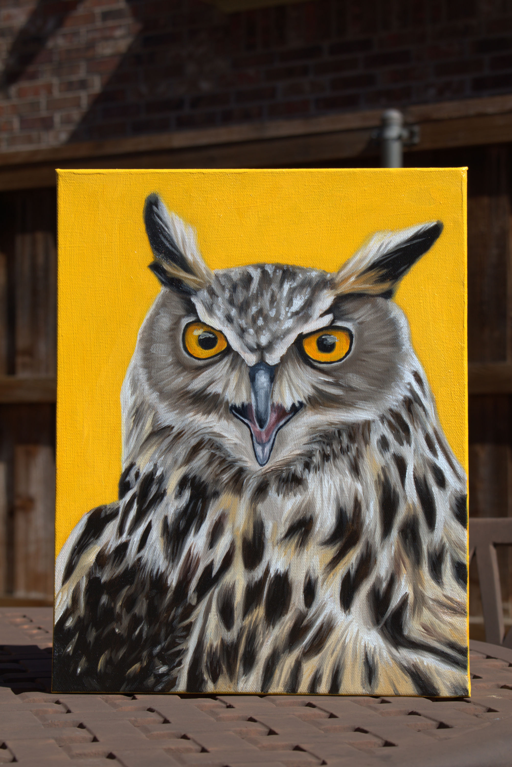"Regal Screech" Owl Oil Painting