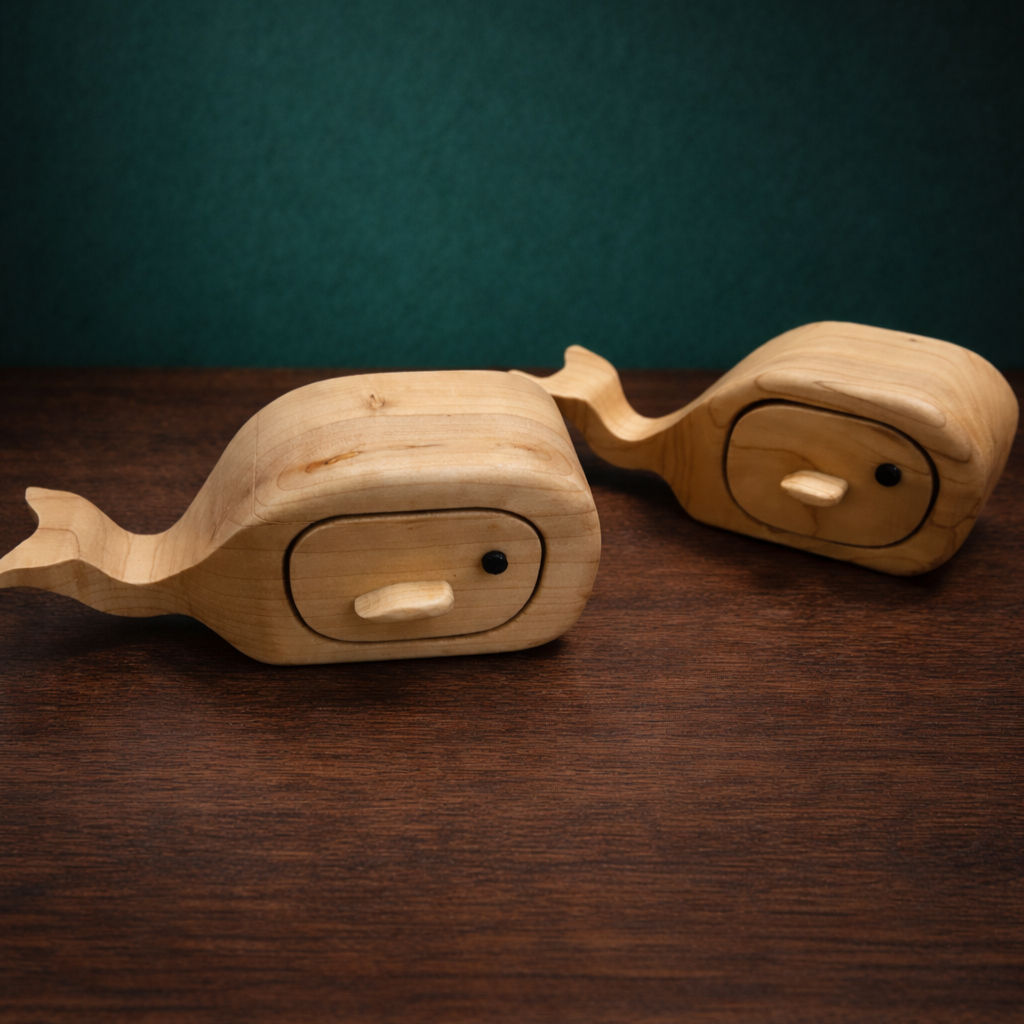 Handmade Wooden Bandsaw Whale Box