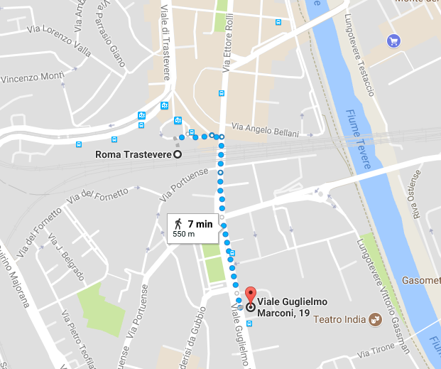 dalla casa alla Stazione Trastevere
