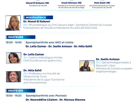 Exploring Intricate Connections: ArLAR Groupe Francophone's Upcoming Webinar on Spondyloarthritides