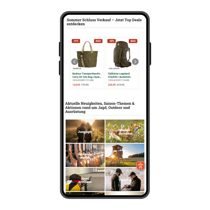 Startseite der Kettner Online-Shop Webseite auf einem Smartphonebildschirm.