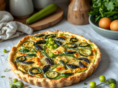 Quiche printanière aux légumes verts