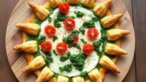 Tarte soleil apéritive au pesto et tomates séchées