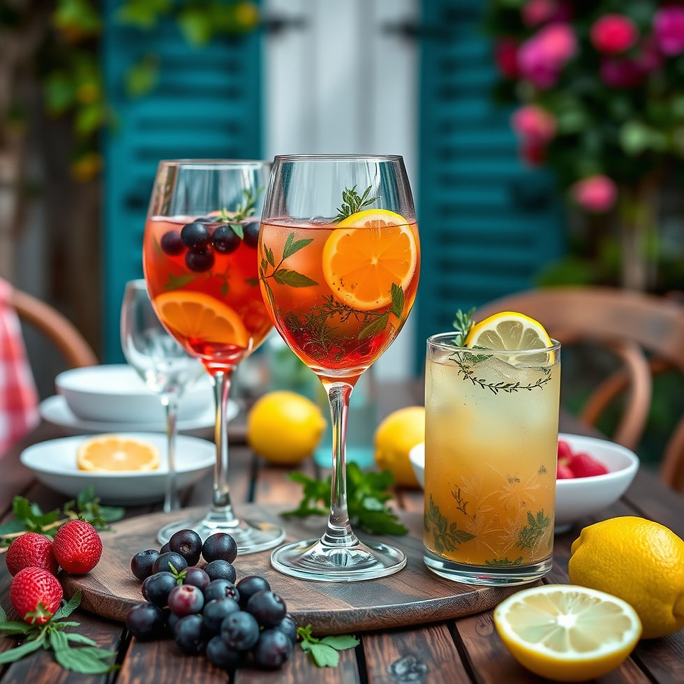 Sangria maison et limonade aux herbes fraîches