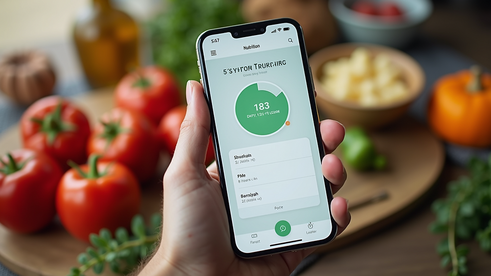 Close-up view of a smartphone displaying a nutrition tracking app