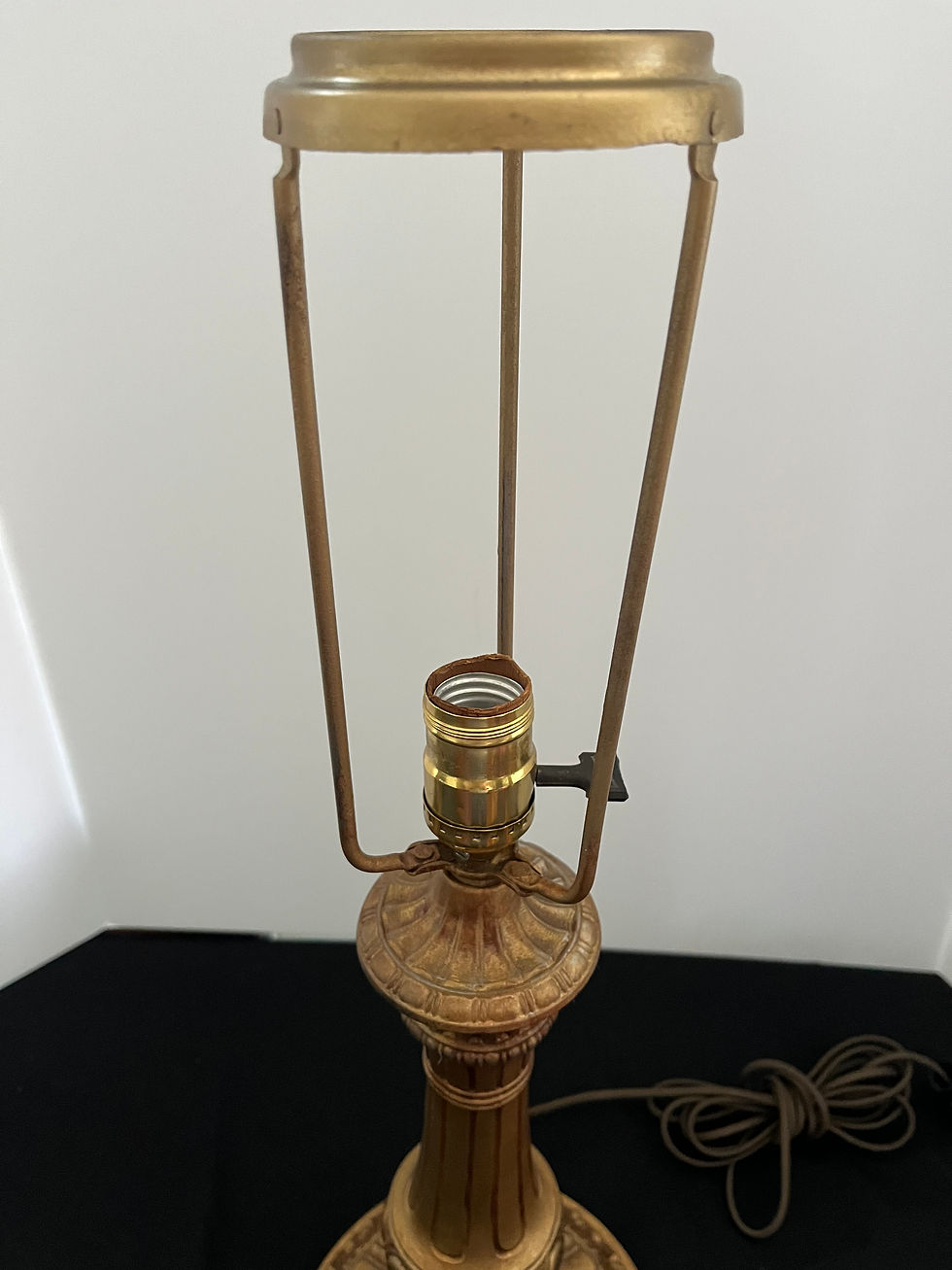 Thumbnail: Large bent glass opal slag glass lamp