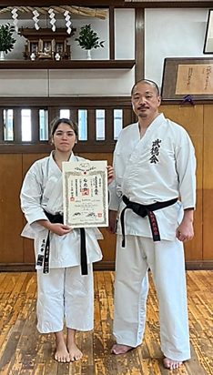 Ericka Eloá, filha do Sensei Antonio Lima e Kiyohiko Tosa, Saiko Shihan da Gensei Ryu Butokukai.