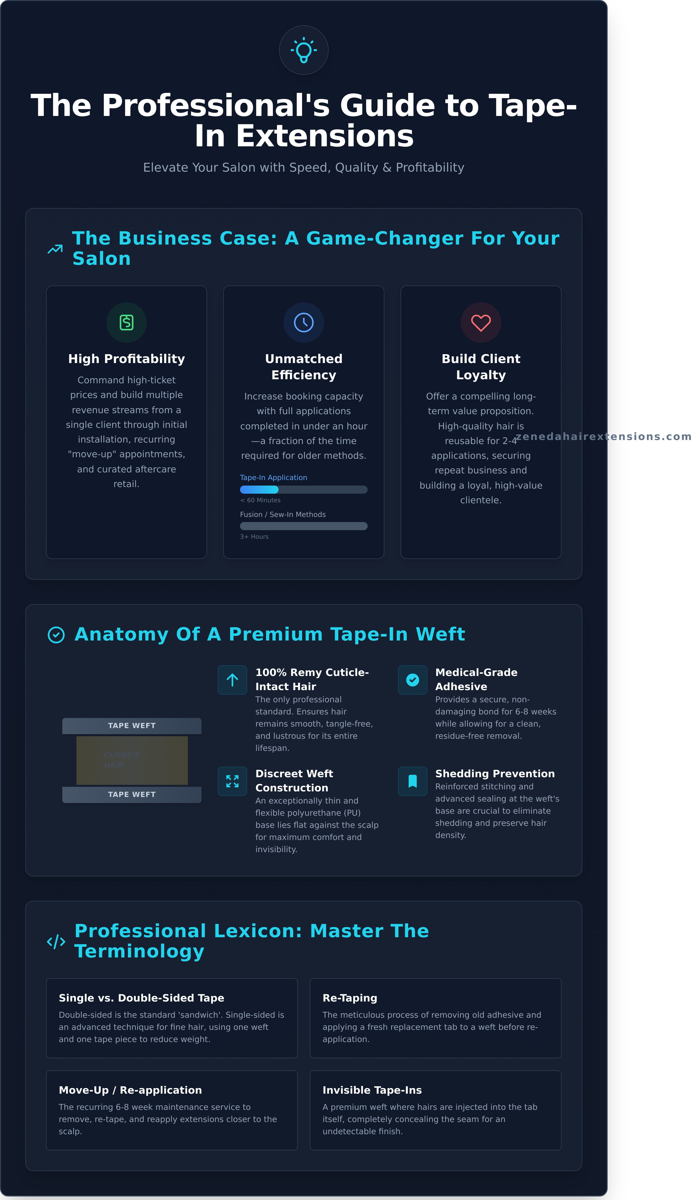 Tape in extensions infographic - visual guide