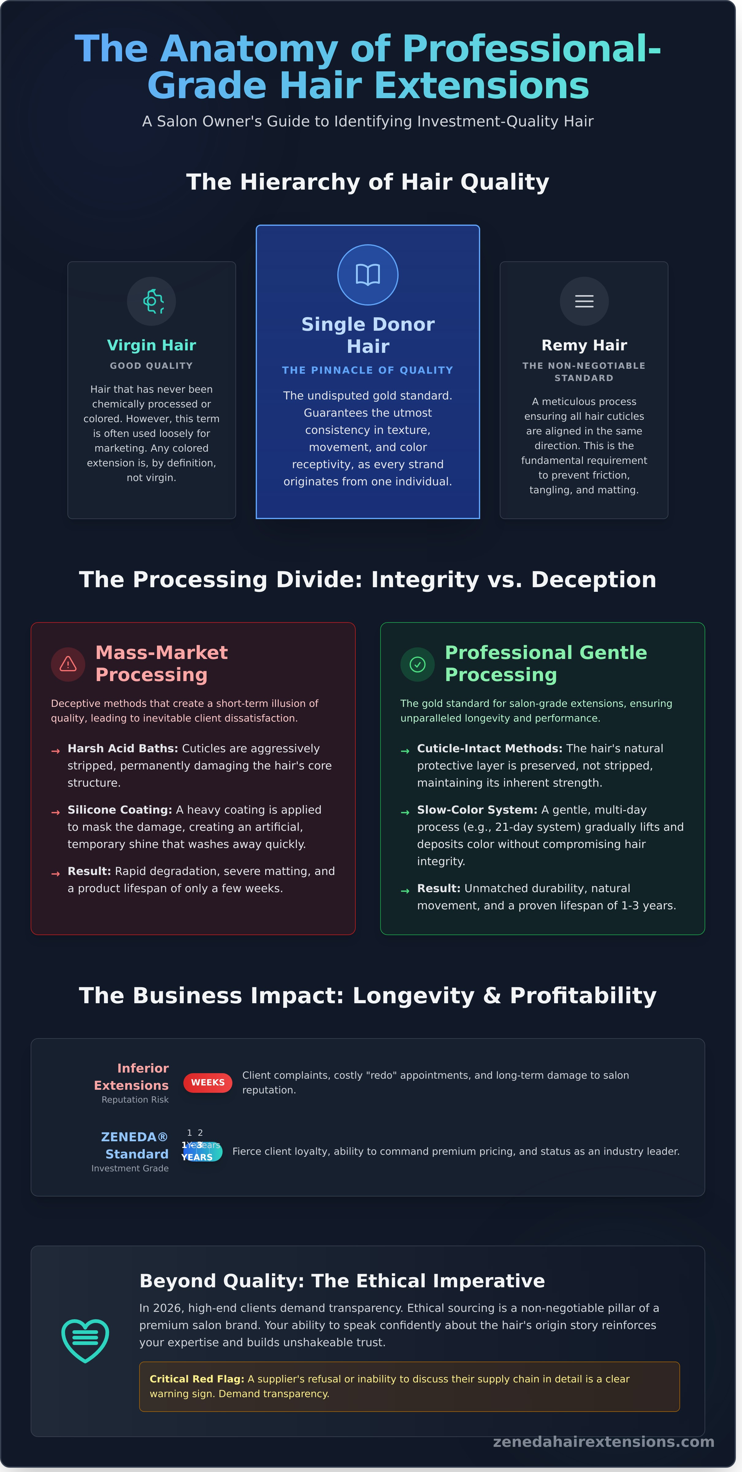 Human hair extensions infographic - visual guide