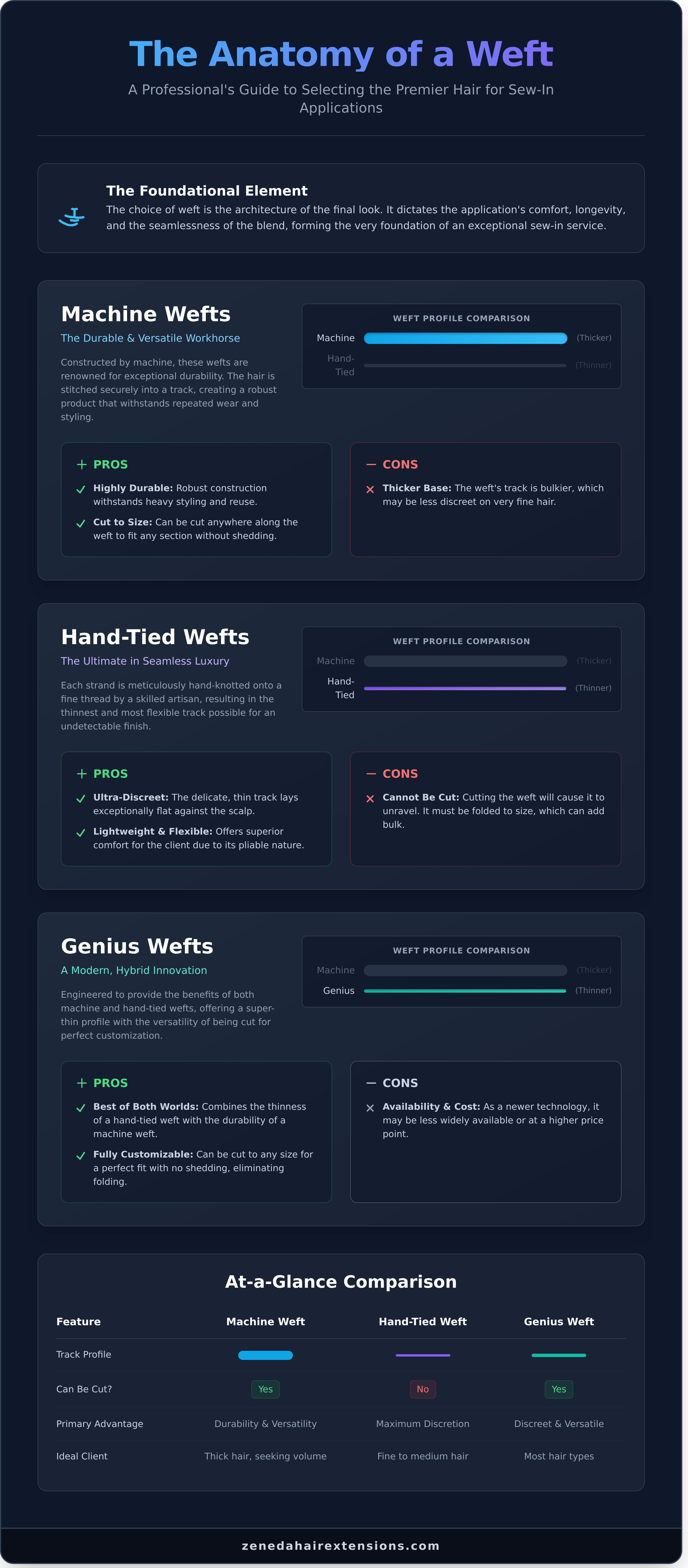 Sew in hair extensions infographic - visual guide