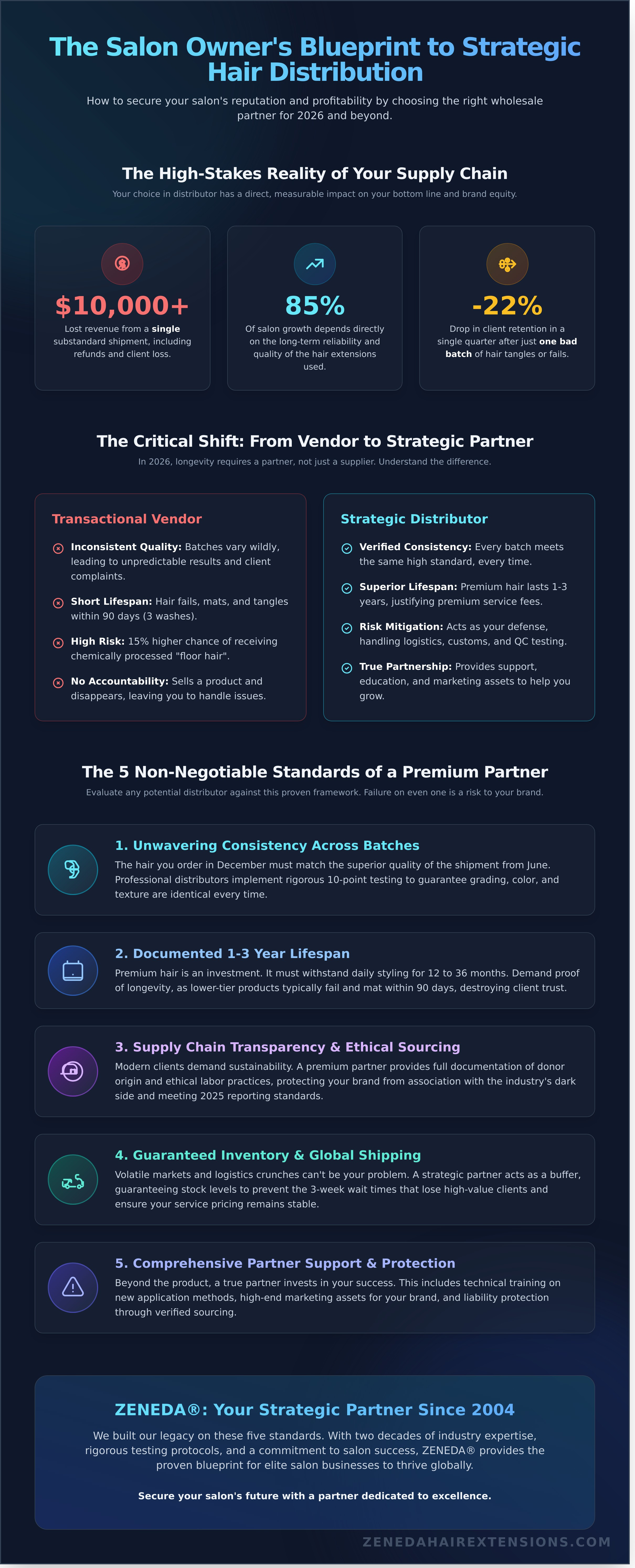 Hair extensions distributors infographic - visual guide