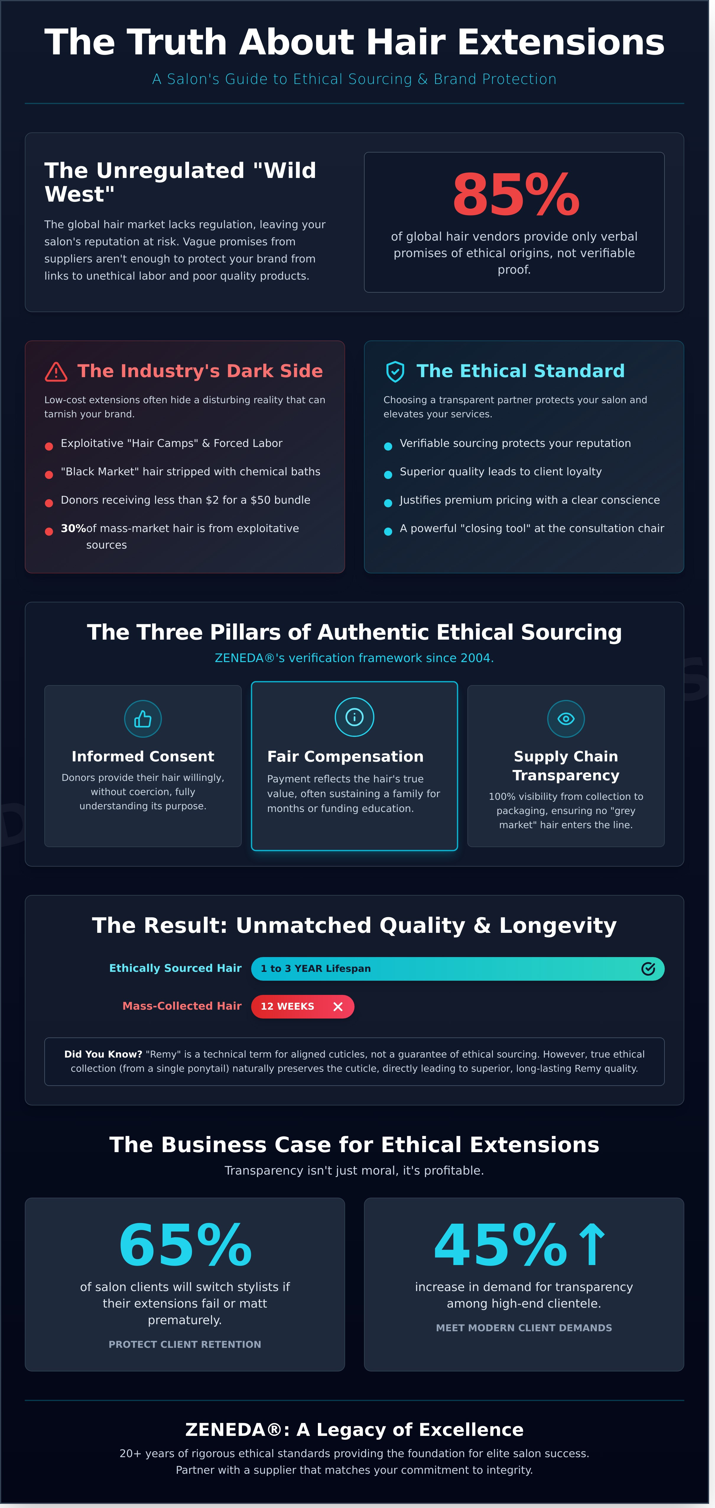 Ethically sourced hair extensions infographic - visual guide