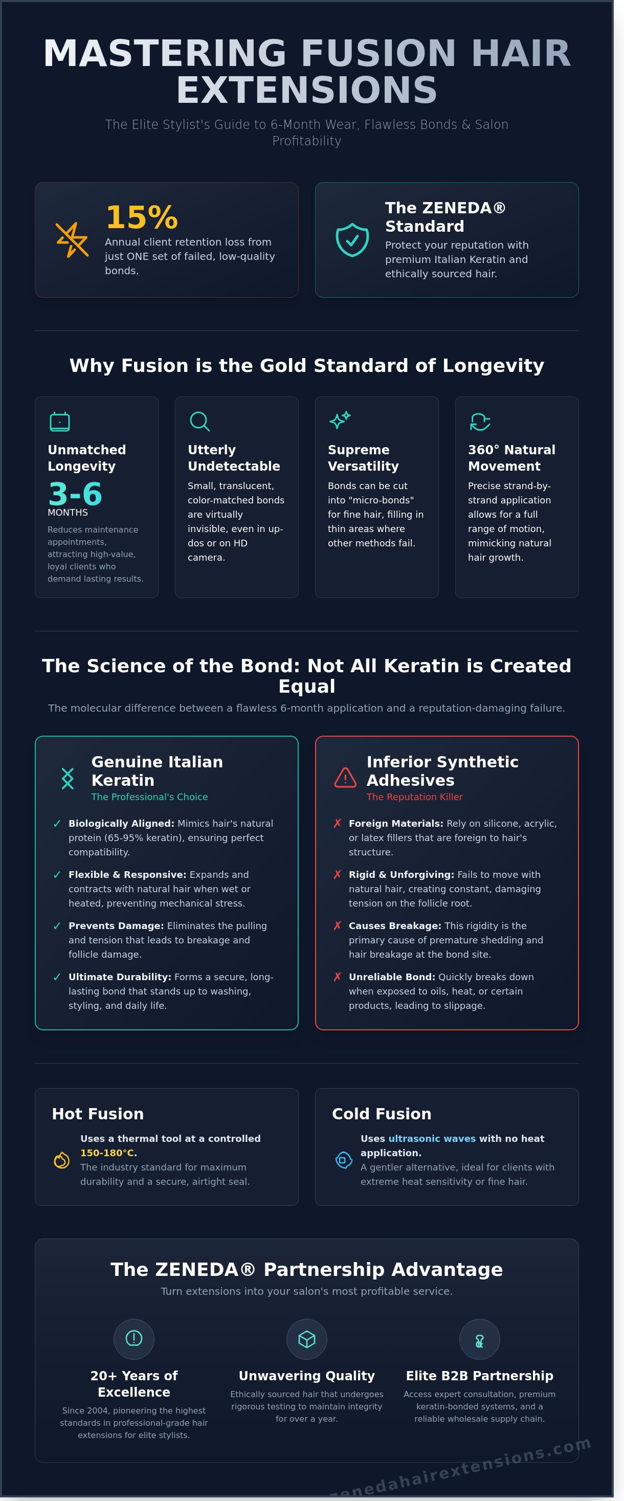 Fusion hair extensions infographic - visual guide