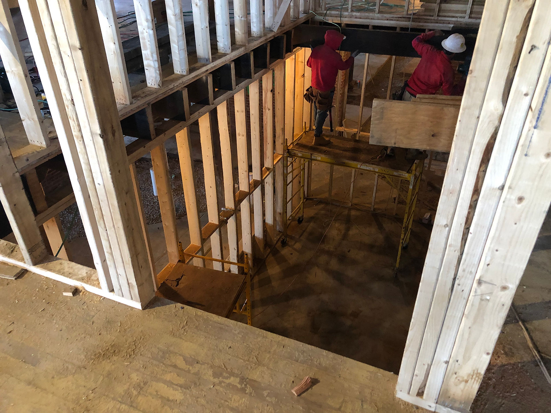 Framing of the new stairwell