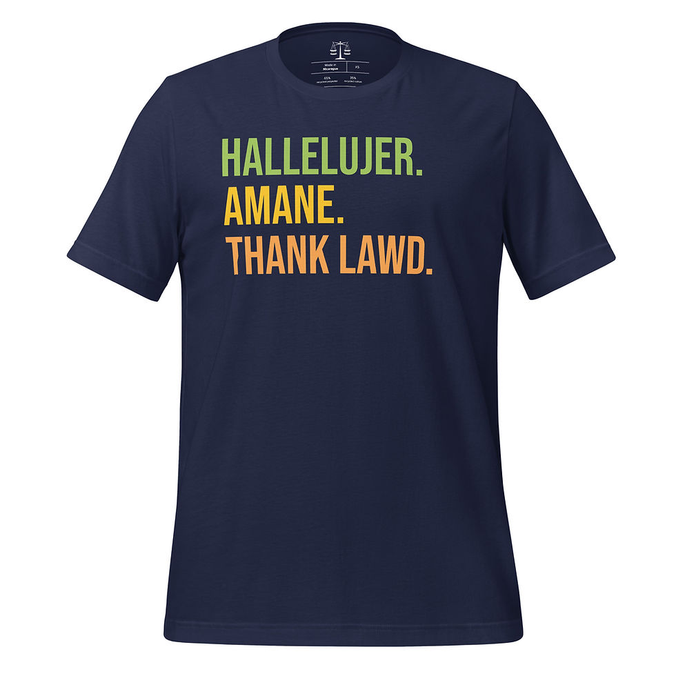 Thumbnail: 'Hallelujer Amane Thank Lawd' Unisex staple eco t-shirt