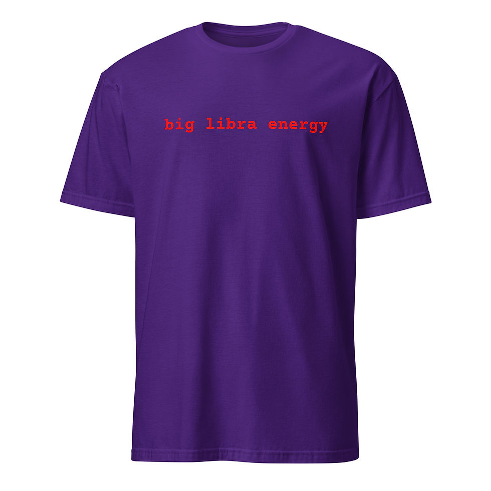 Thumbnail: "big libra energy" red font Short-Sleeve Unisex T-Shirt