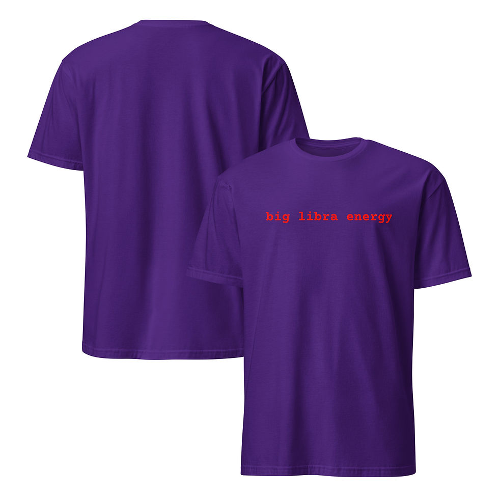 Thumbnail: "big libra energy" red font Short-Sleeve Unisex T-Shirt