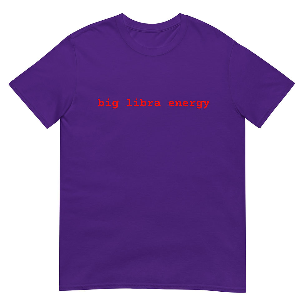 Thumbnail: "big libra energy" red font Short-Sleeve Unisex T-Shirt