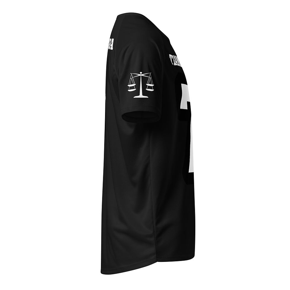 Thumbnail: 'TEAM LIBRA' Blk w/Wht Logo Unisex sports jersey