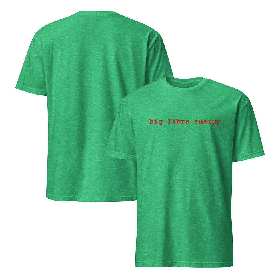 Thumbnail: "big libra energy" red font Short-Sleeve Unisex T-Shirt