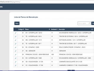 Tela de cadastro de plano de manutenção