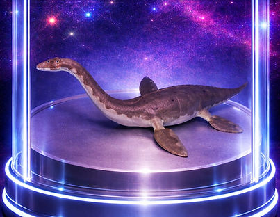 פלזיוזאור – זוחל ימי פרהיסטורי  Plesiosaur – a prehistoric marine reptile