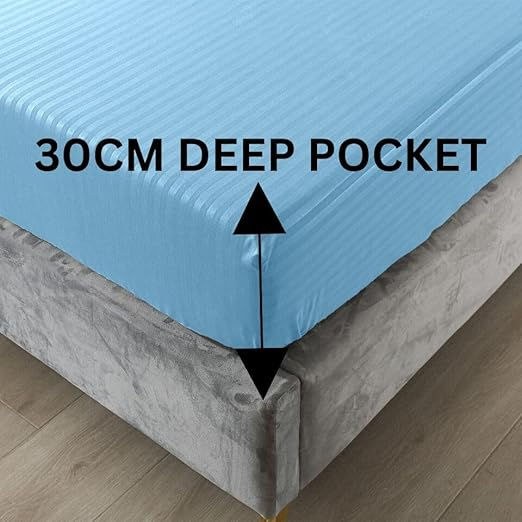 Thumbnail: Stripe King Size Bedsheet Set – 1 Bed Sheet with 2 Oxford Pillow Cases