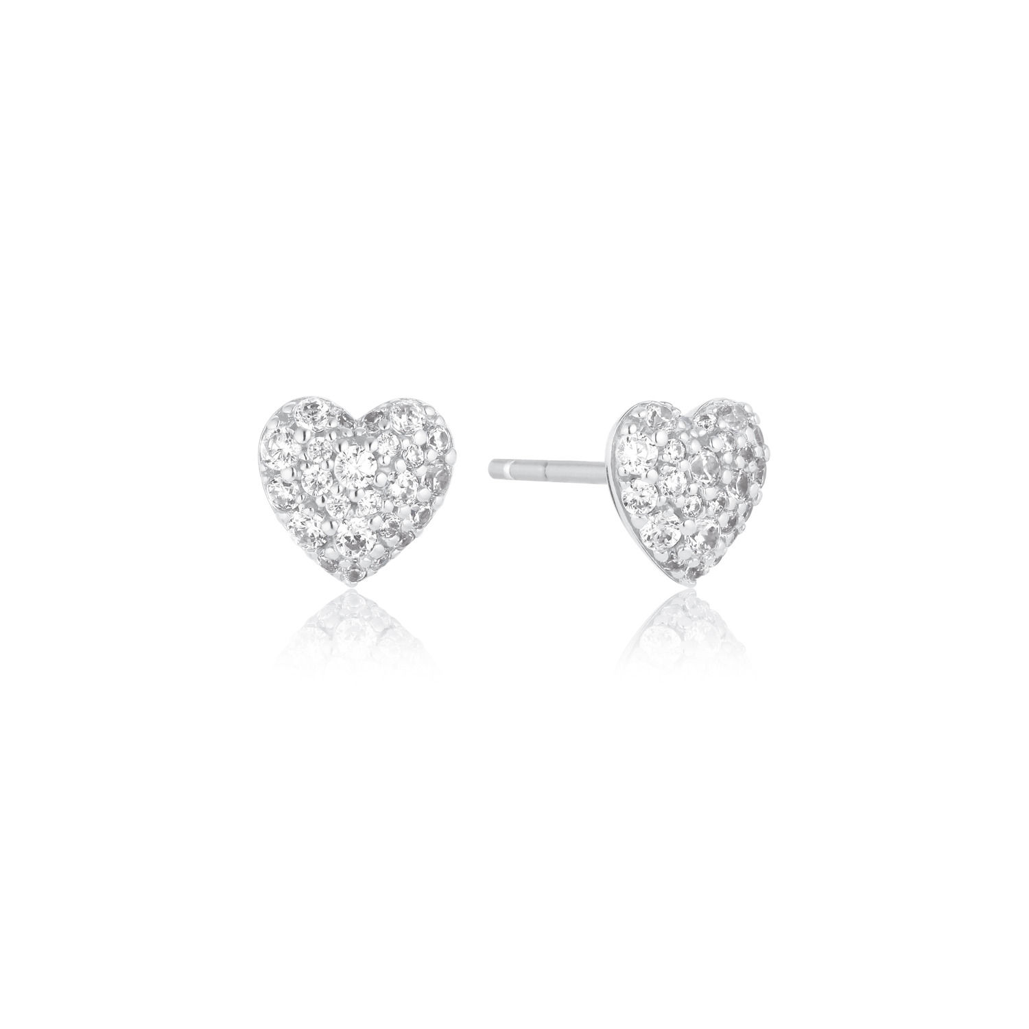 Earrings Caro with White Zirconia in Silver