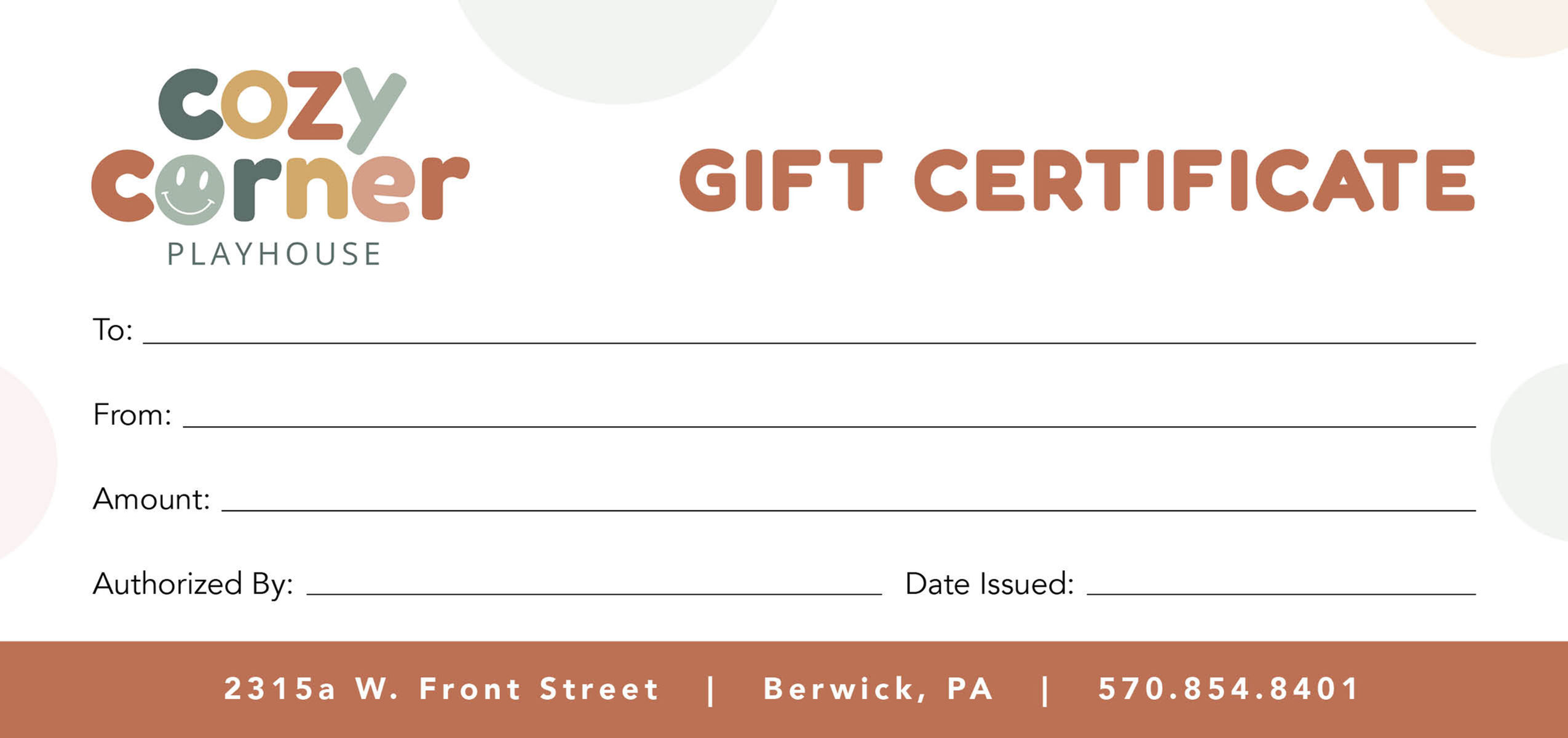 Physical Gift Certificate