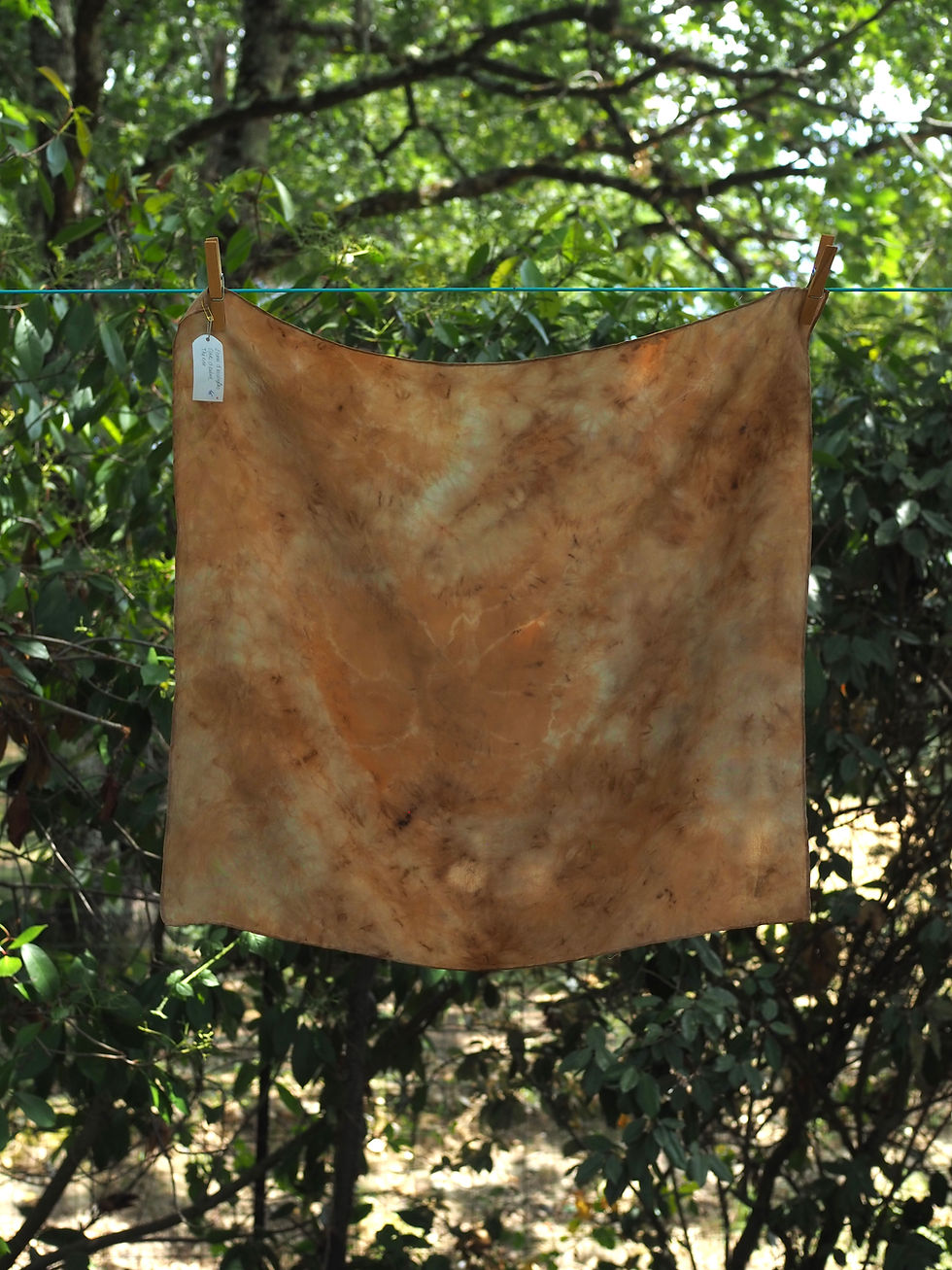 Miniature : foulard en soie femme suspendu au vent et teint avec des plantes
