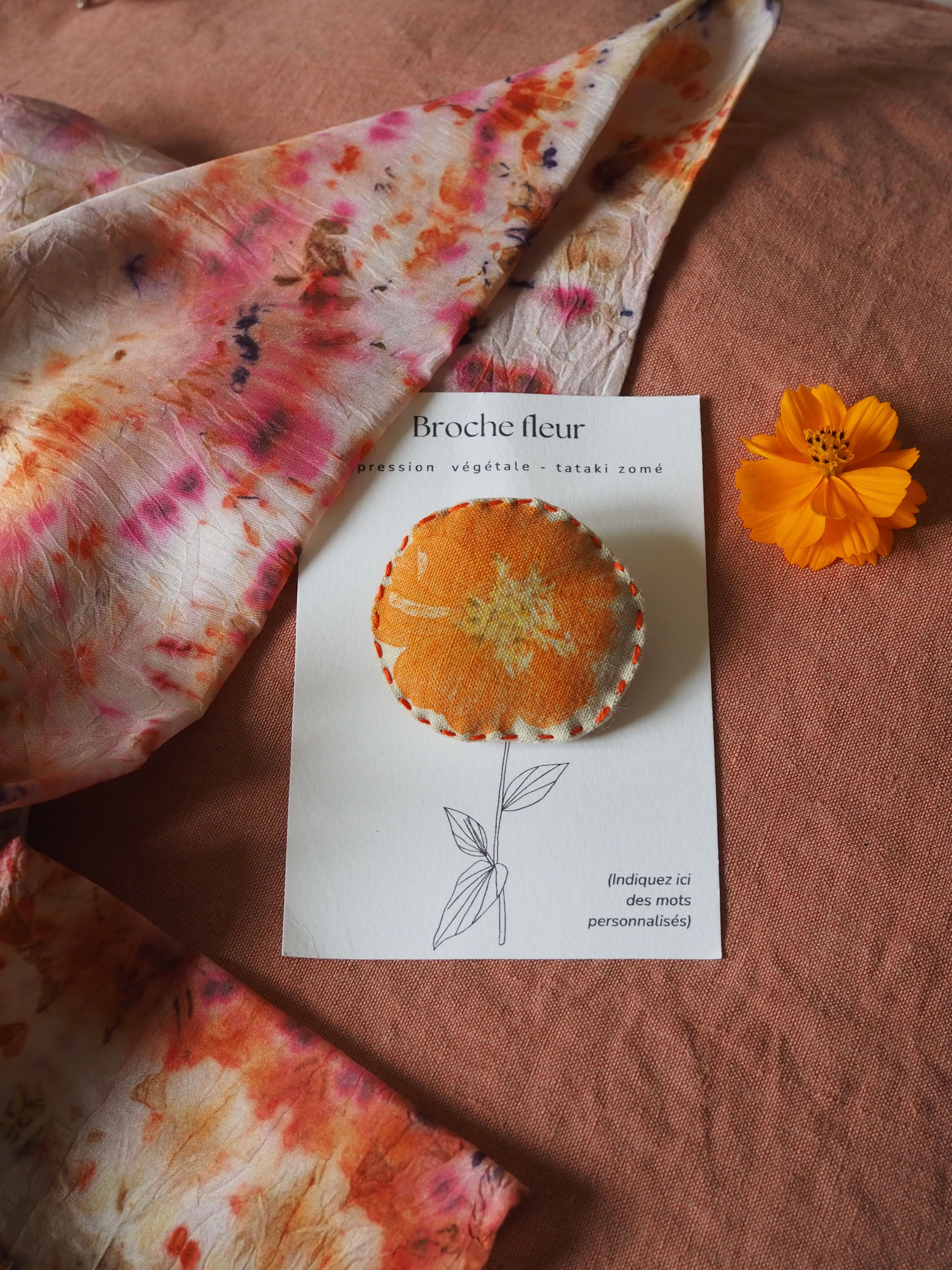broche fleur teinture végétale