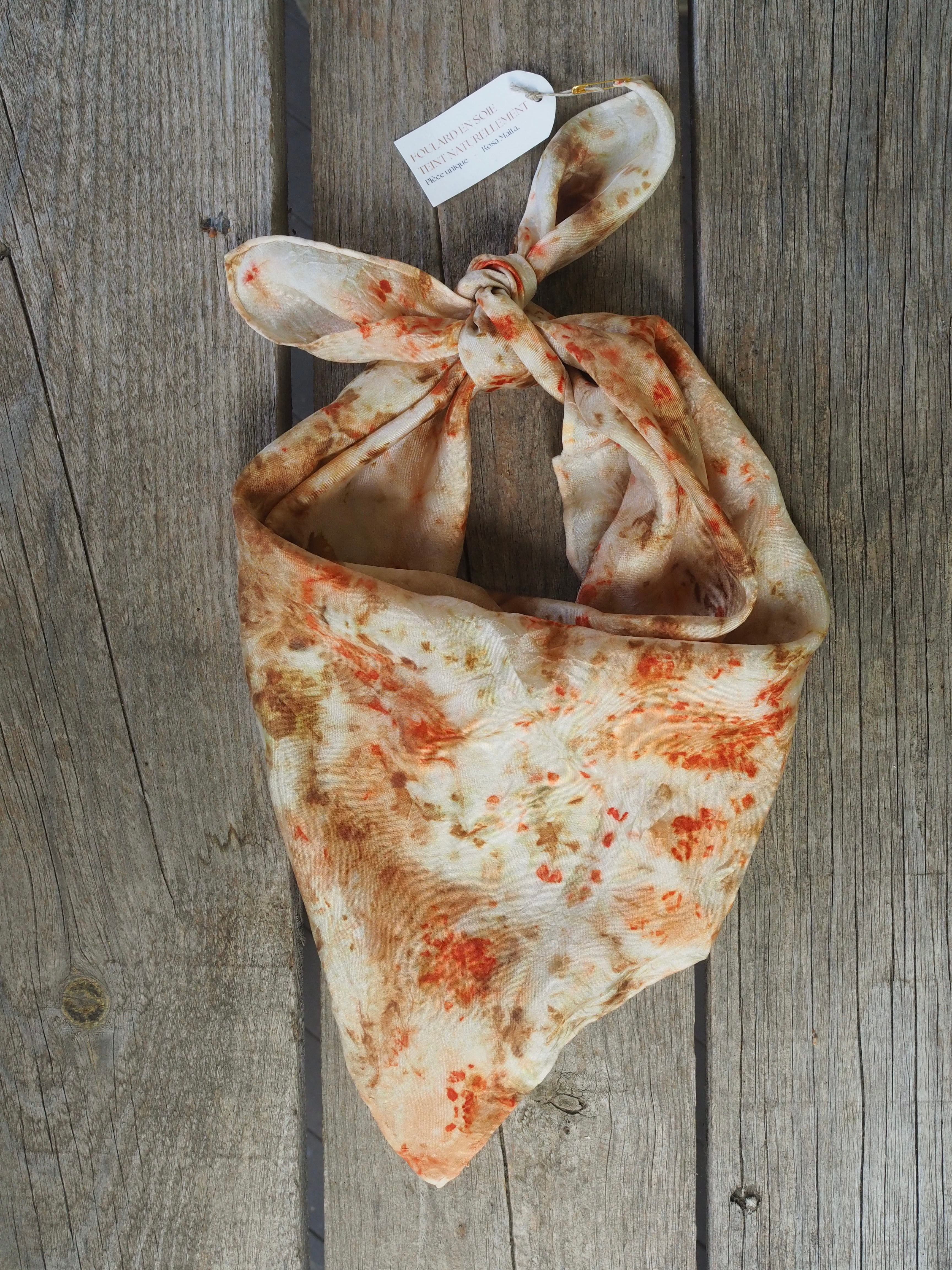 Foulard en soie rouille