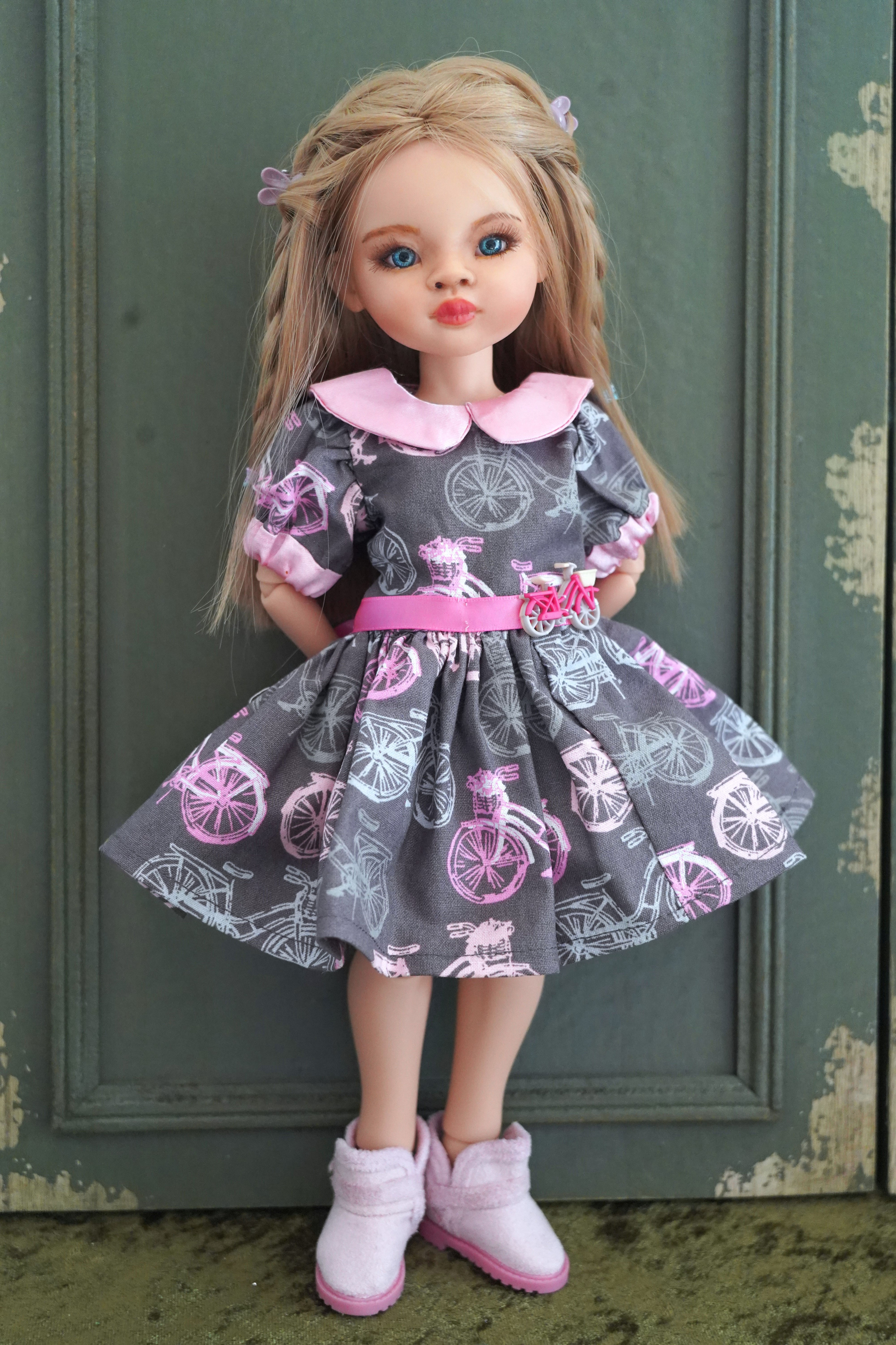 Bikecycle dress fit Paola Reina, Ruby Red Syblies, Little Darling & 13" dolls