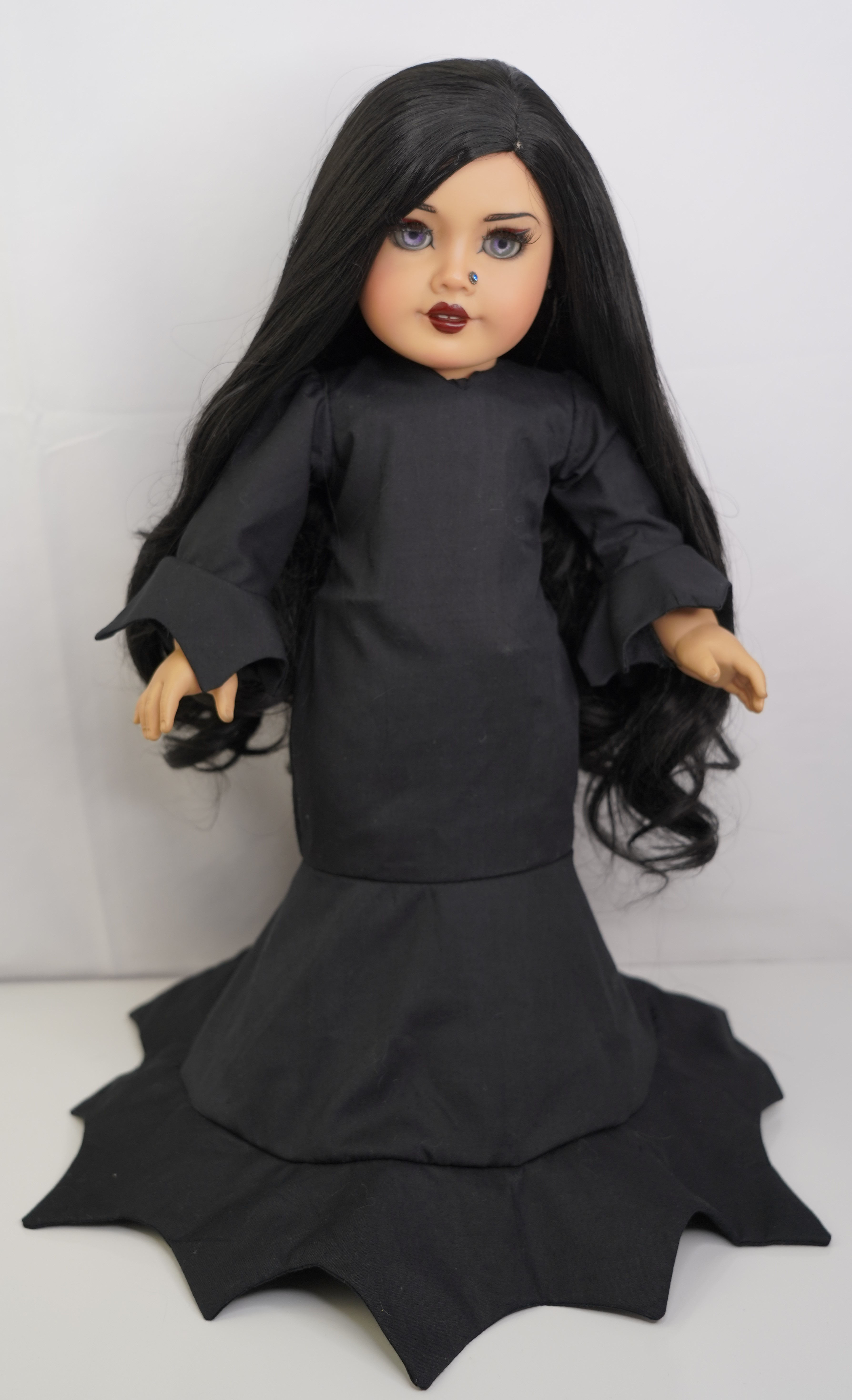 Morticia Addams outfit fits American girl, gotz, and other 18" dolls