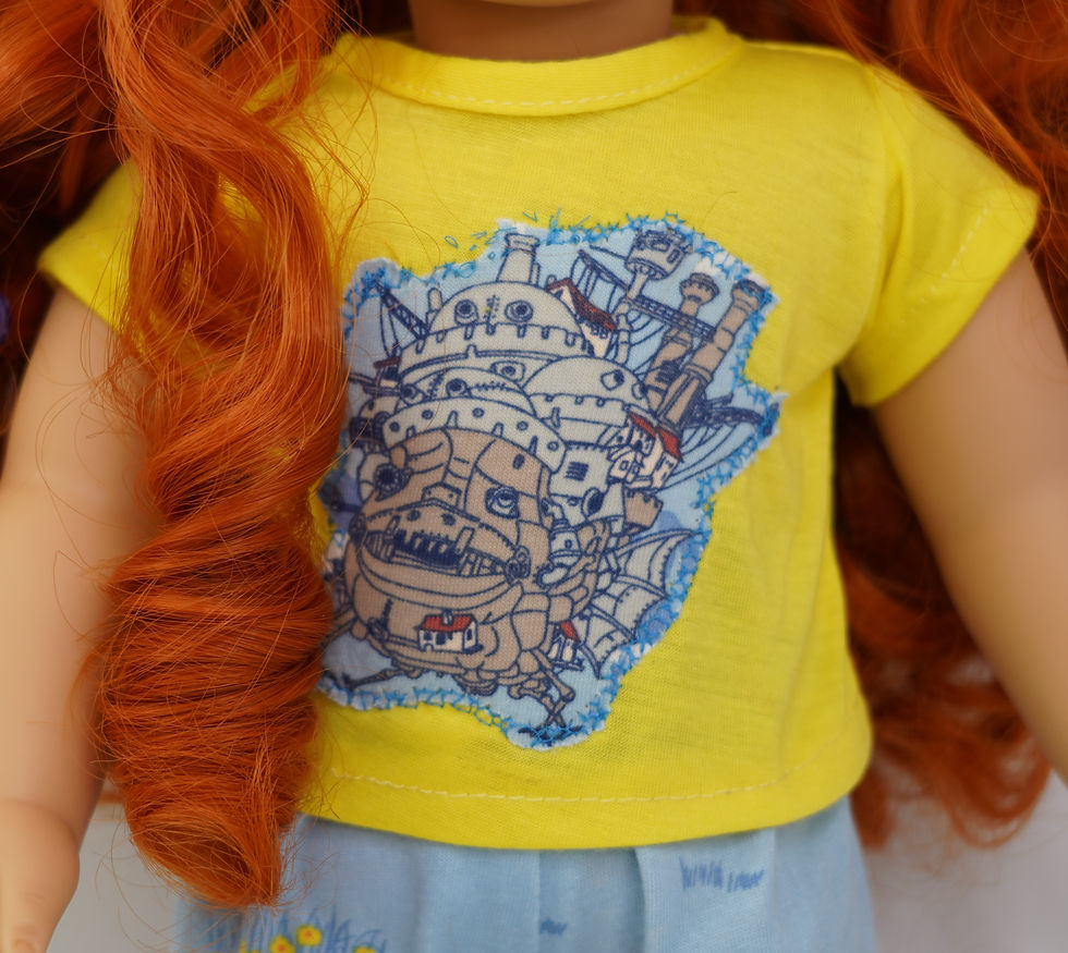 Thumbnail: howl's moving castle pajama fits american girl, boy, gotz and other 18"-19" doll
