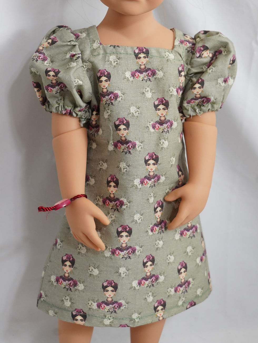 Thumbnail: Frida Kahlo everyday dress fits american girl, gotz, and other 18" dolls