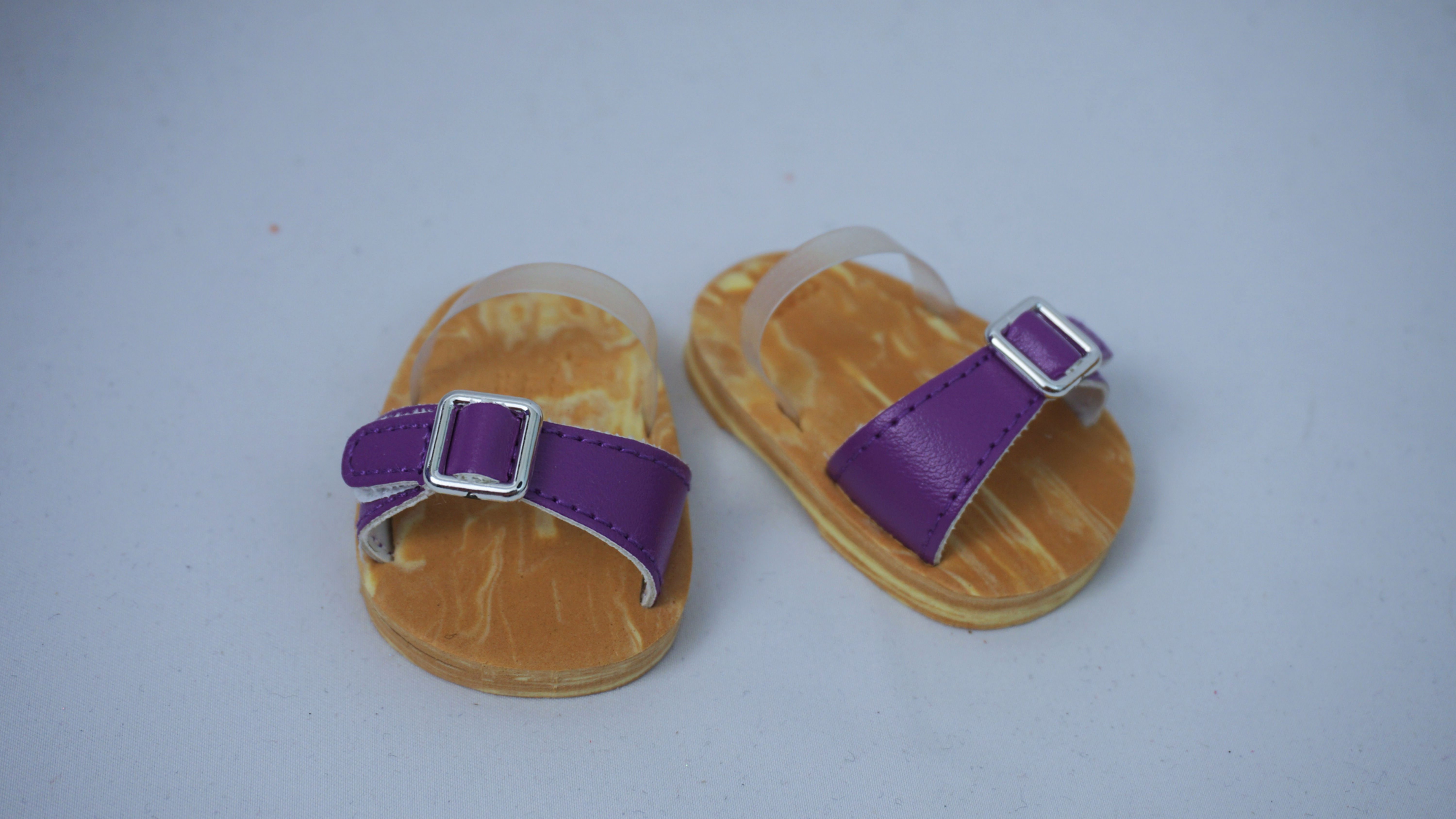 Purple sandals fits American girl and other 18" dolls