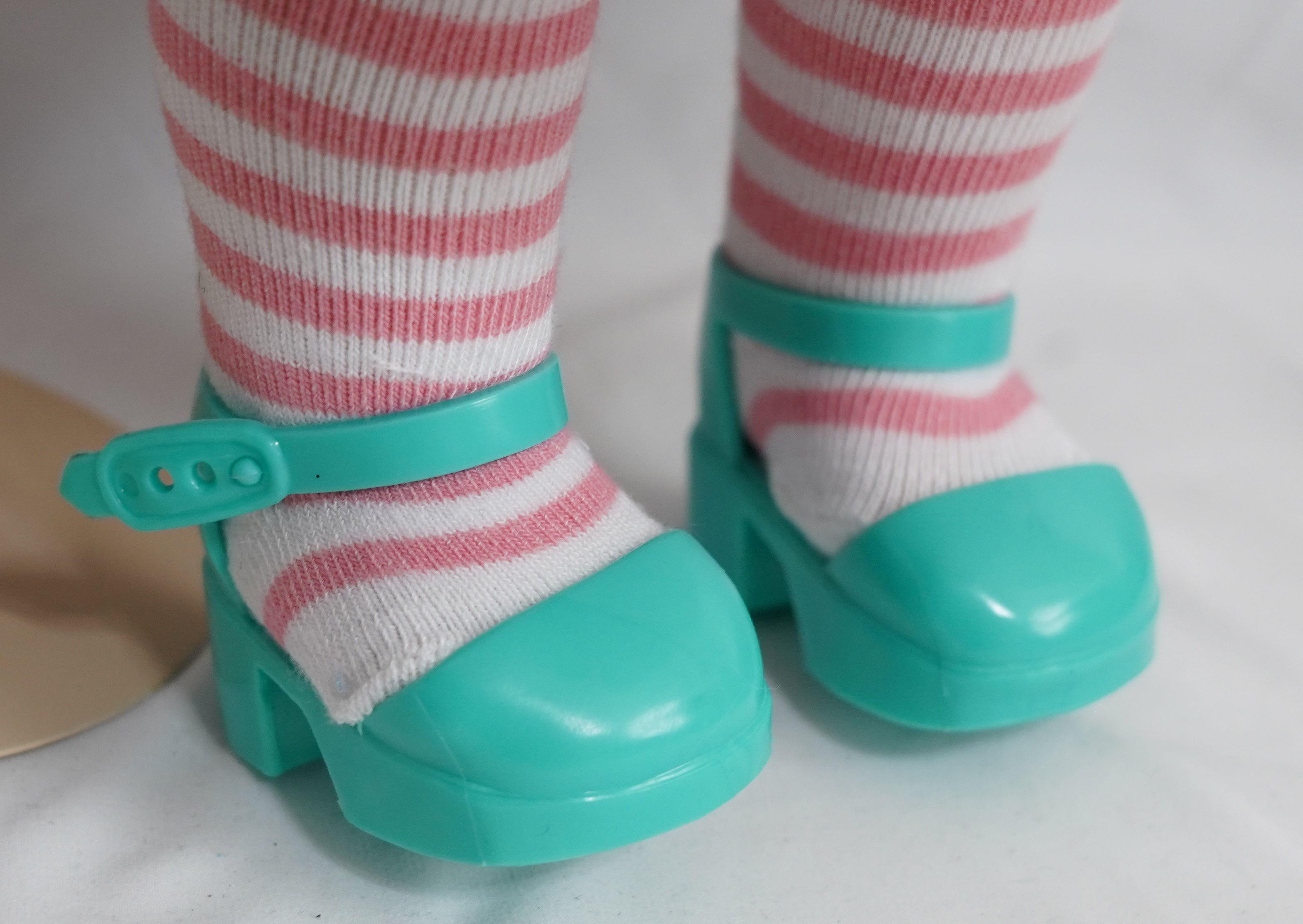 Blue platform mary jane shoes fits american girl, gotz, and other 18" dolls