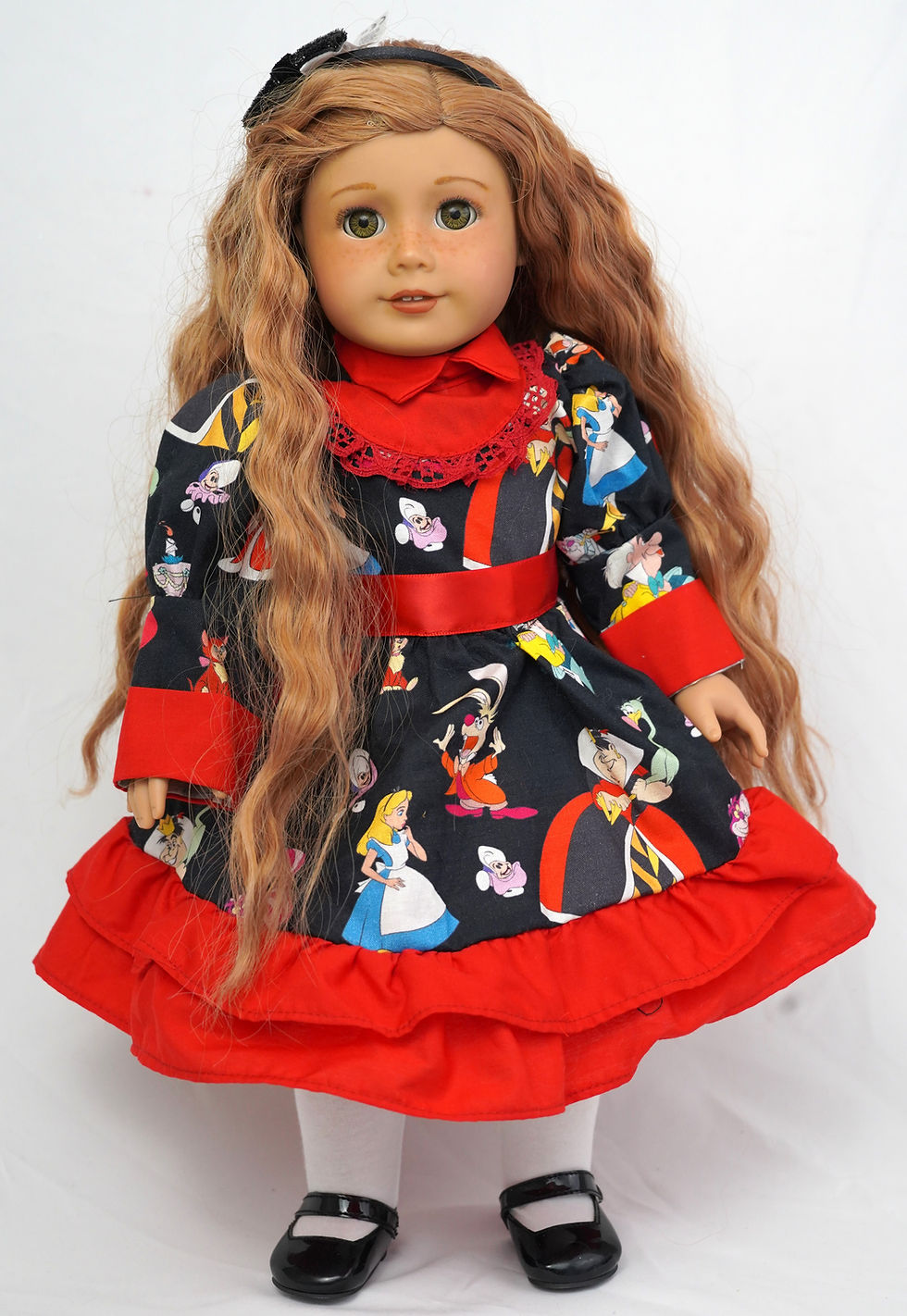 Thumbnail: Alice in Wonderland Red court disneybound dress fits american girl & other 18"