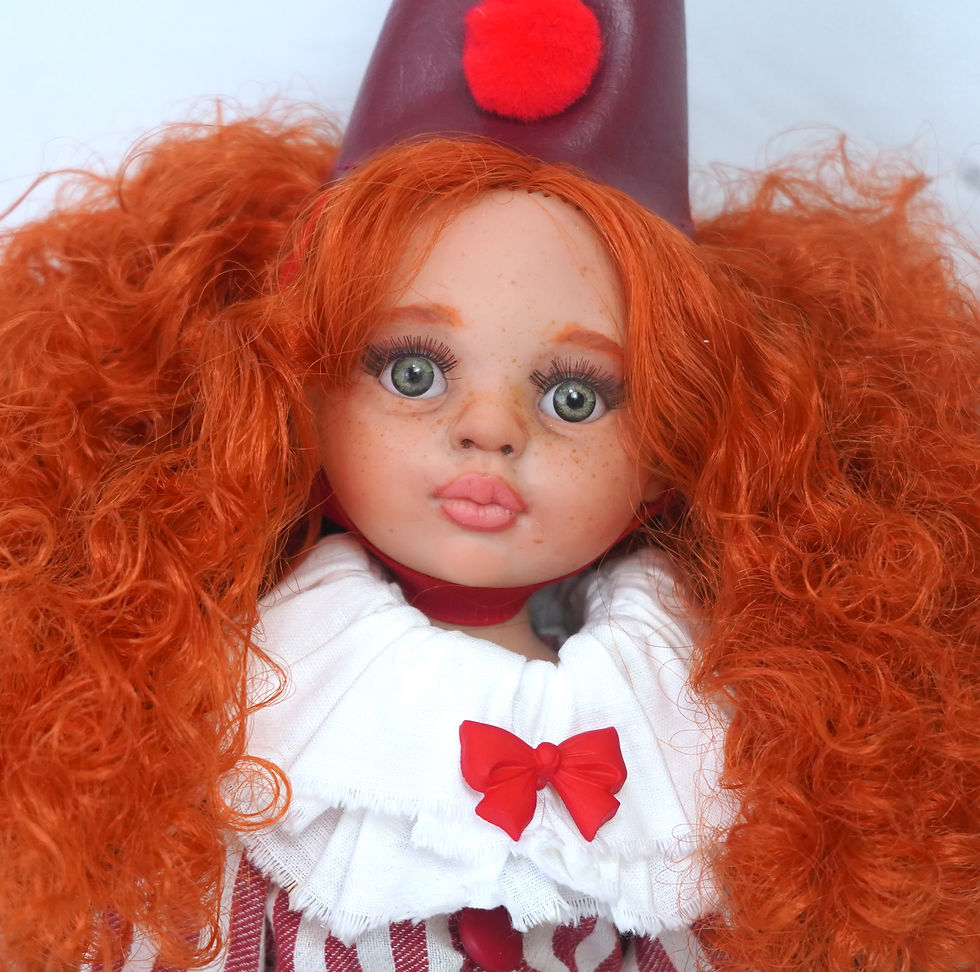 Thumbnail: Grand Circus Clown Custom Paula Reina 14" doll green eyes & red hair