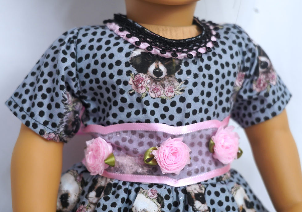 Thumbnail: Wildlife and Flowers dress fits american girl and other 18" dolls