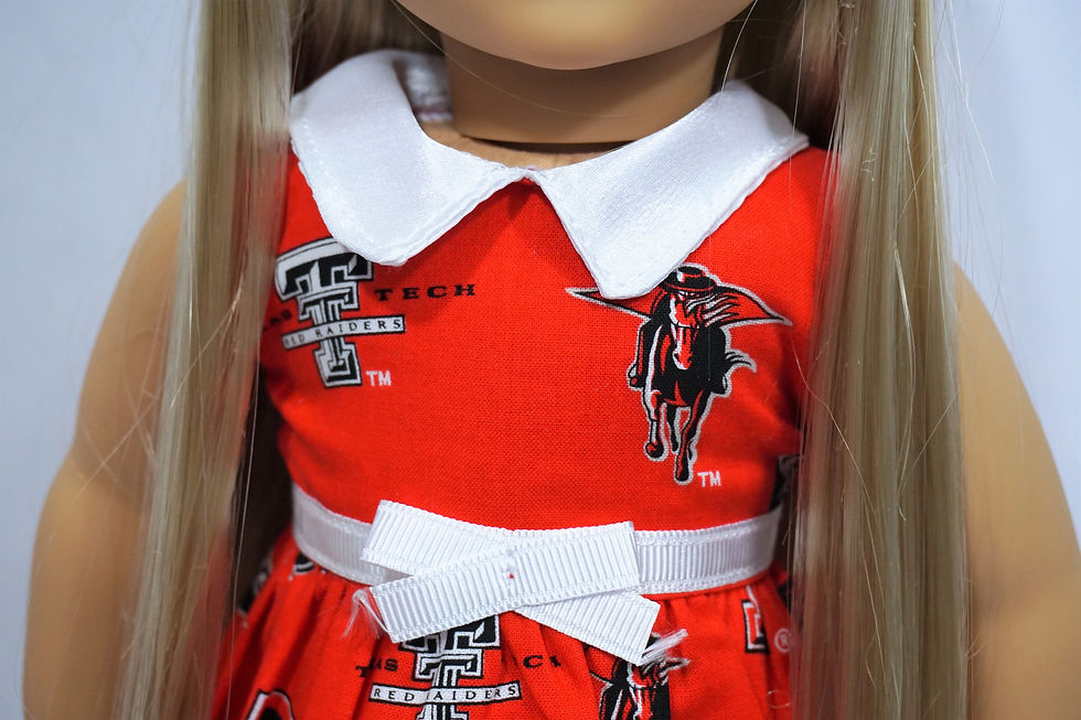 Thumbnail: Texas tech dress fits american girl and other 18" dolls