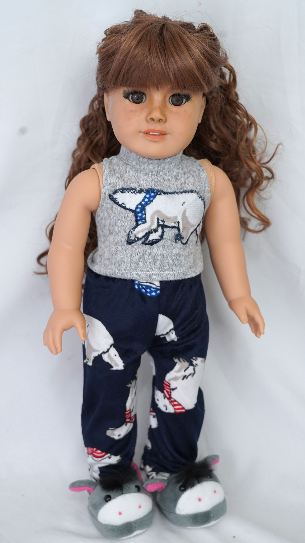 Polar Bear pajamas fits American girl or boy and fits other 18" dolls